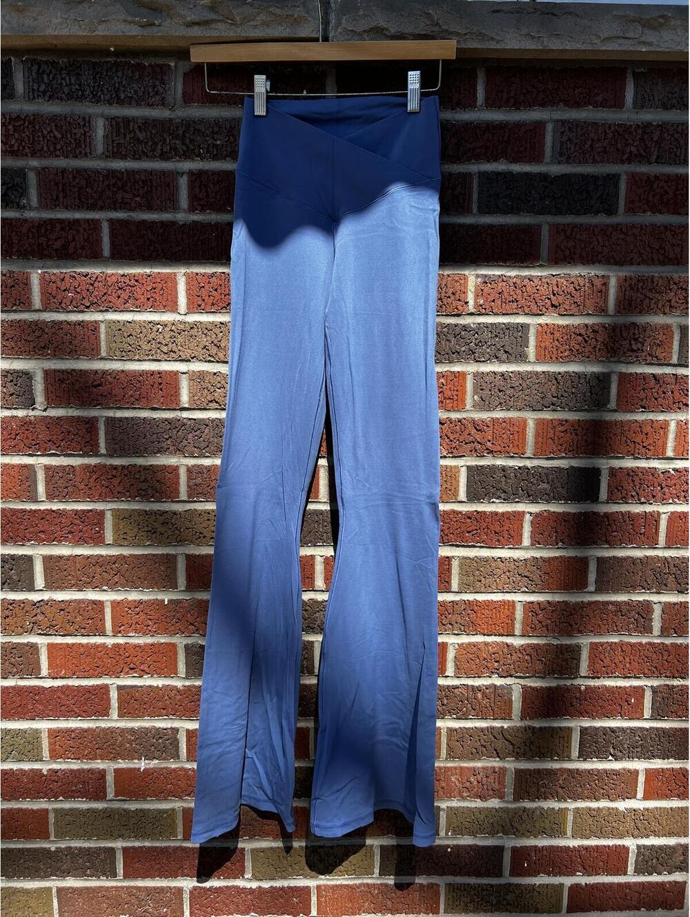 Aerie Dusty Navy Blue Surplice Front Flare Leg Leggings Yoga Pants